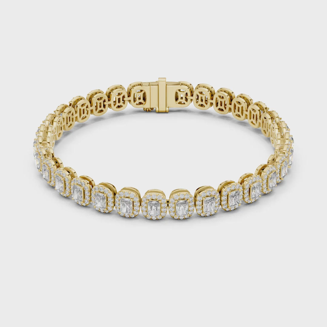 MJBR06 - Radiant Halo Encircled Gemstone Strand