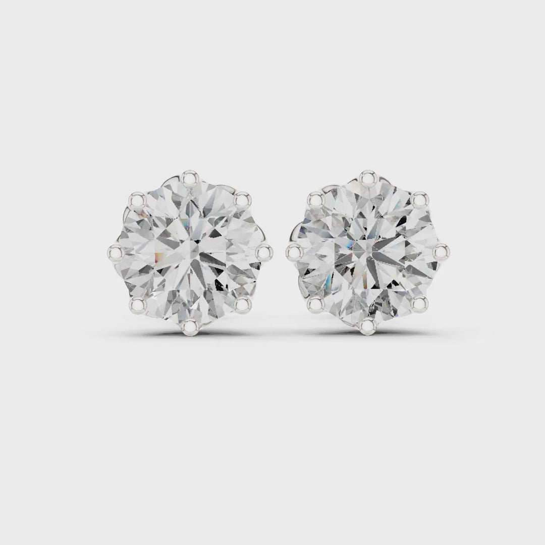 MJER70 - Eight-Prong Round Brilliant Post Earrings