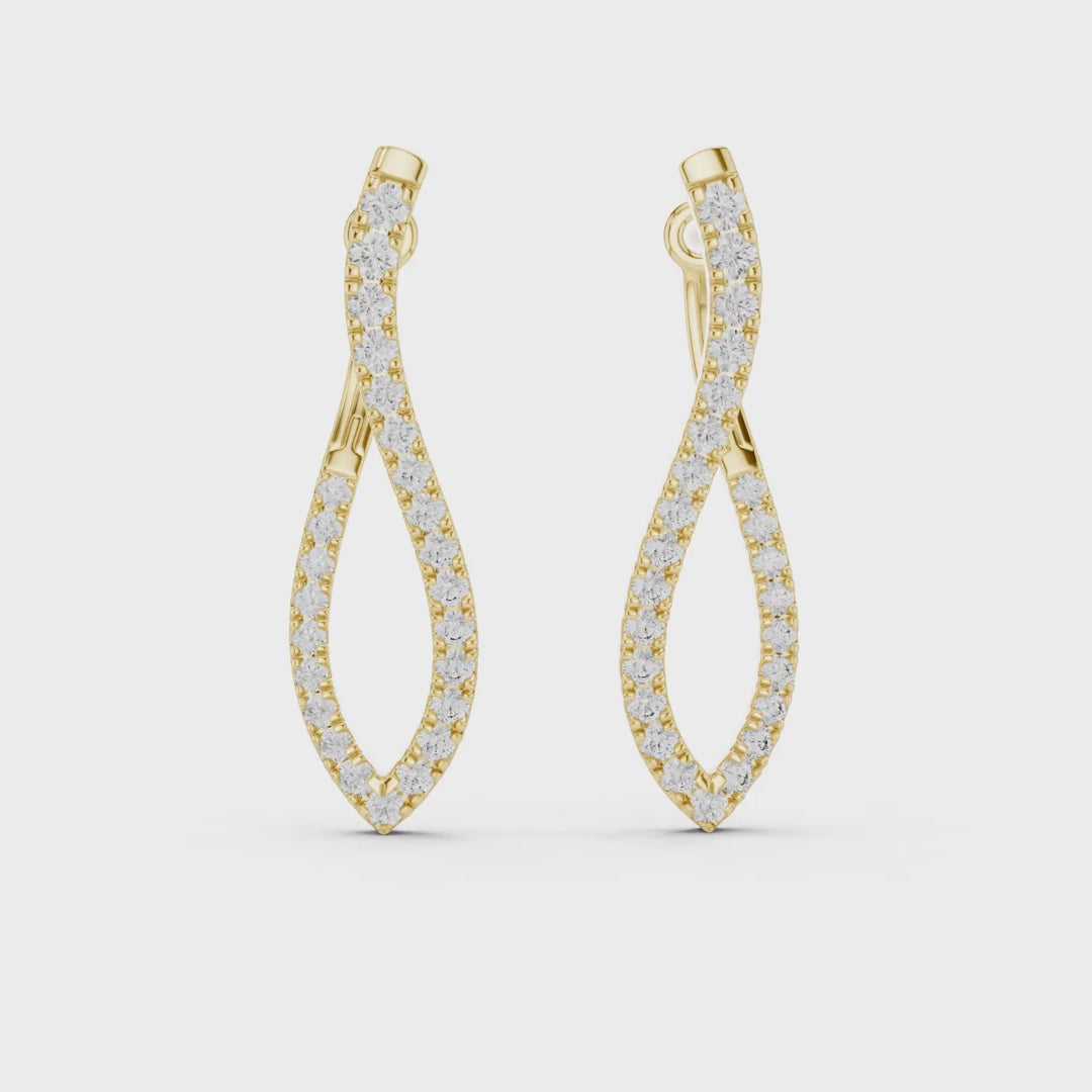 MJER14 - Twisted Infinity Pavé Hoop Earrings