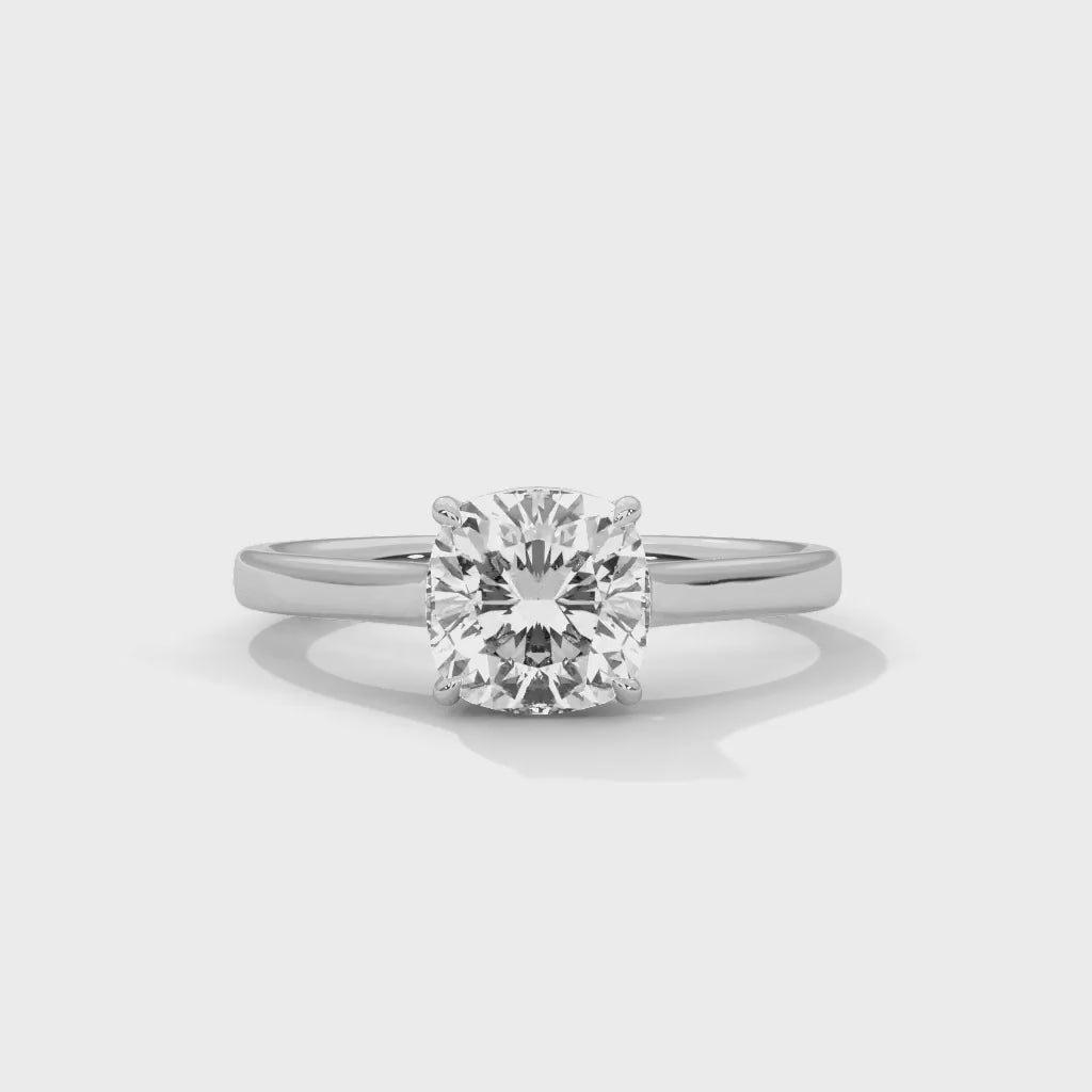 MJBS26 - Cushion Cut Four-Prong Cushion Center Stone Band