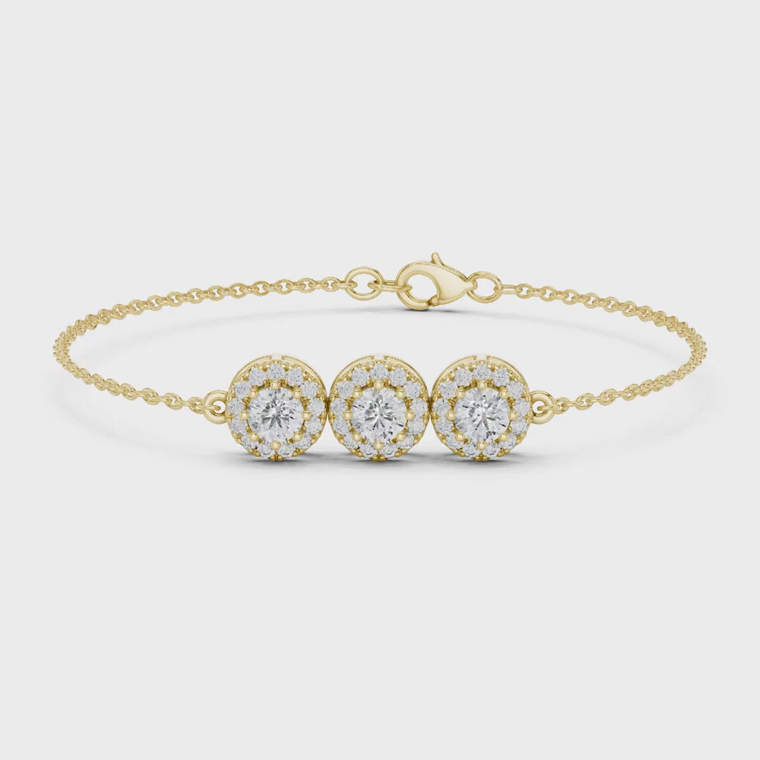 MJBR21 - Trio Medallion Halo Fine Chain Armlet