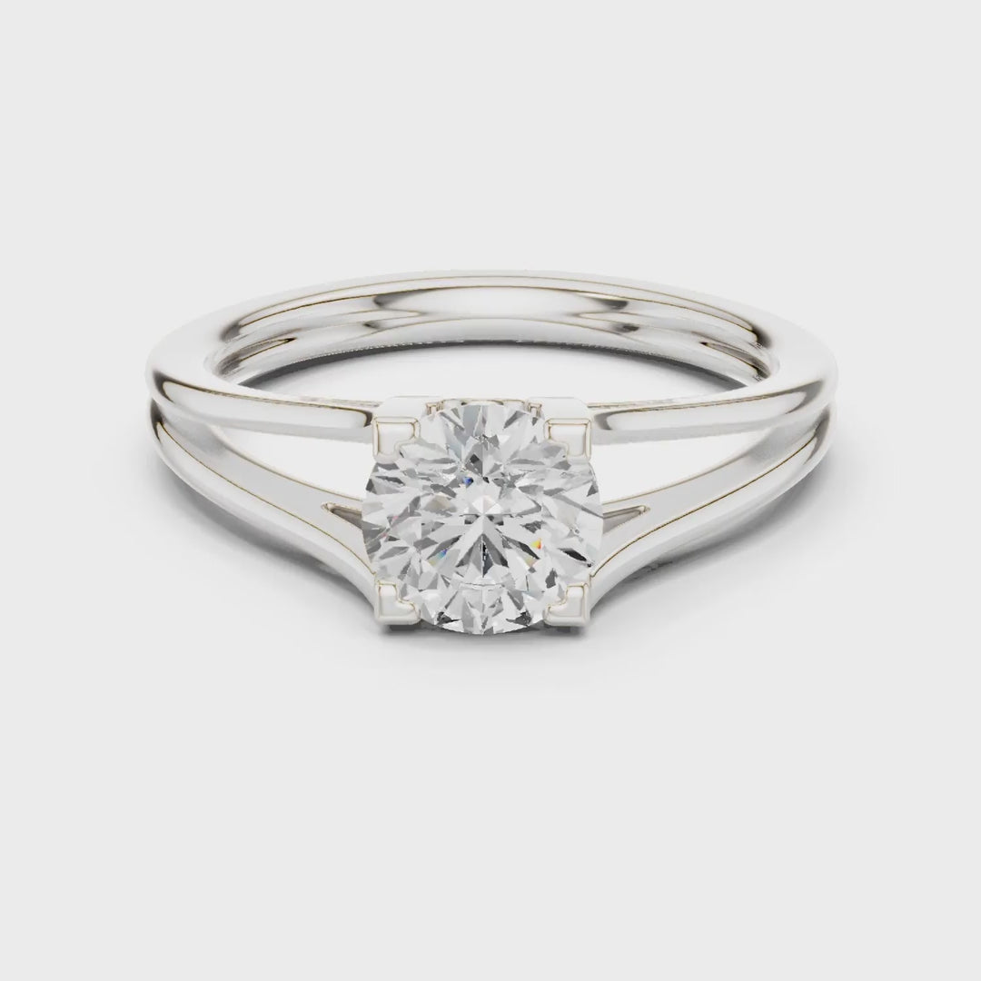 MJR0151 - Round Brilliant Solitaire with Open Split Shank Band