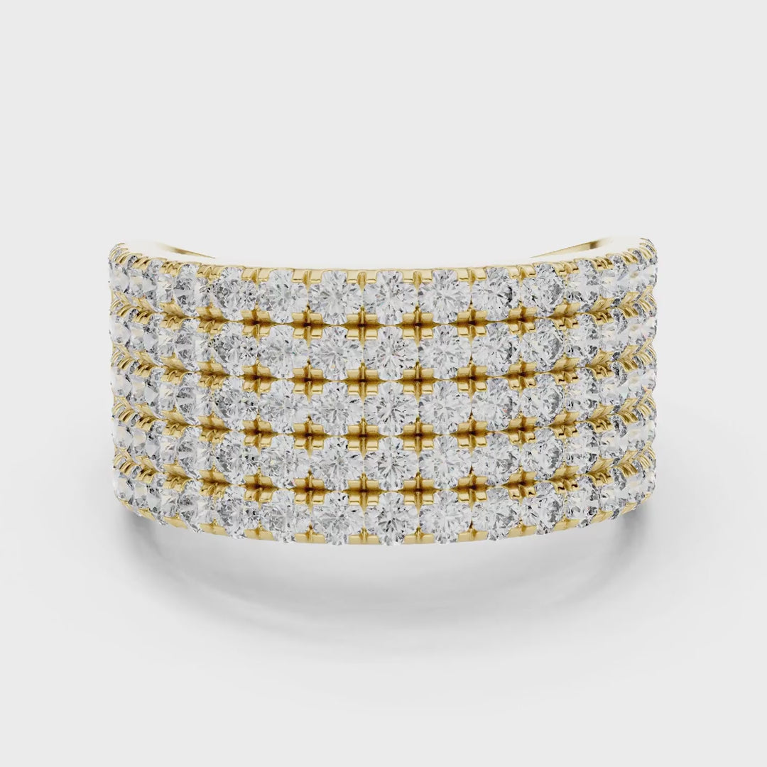 MJR043 - Five Tier Round Shimmering Stack Statement Band