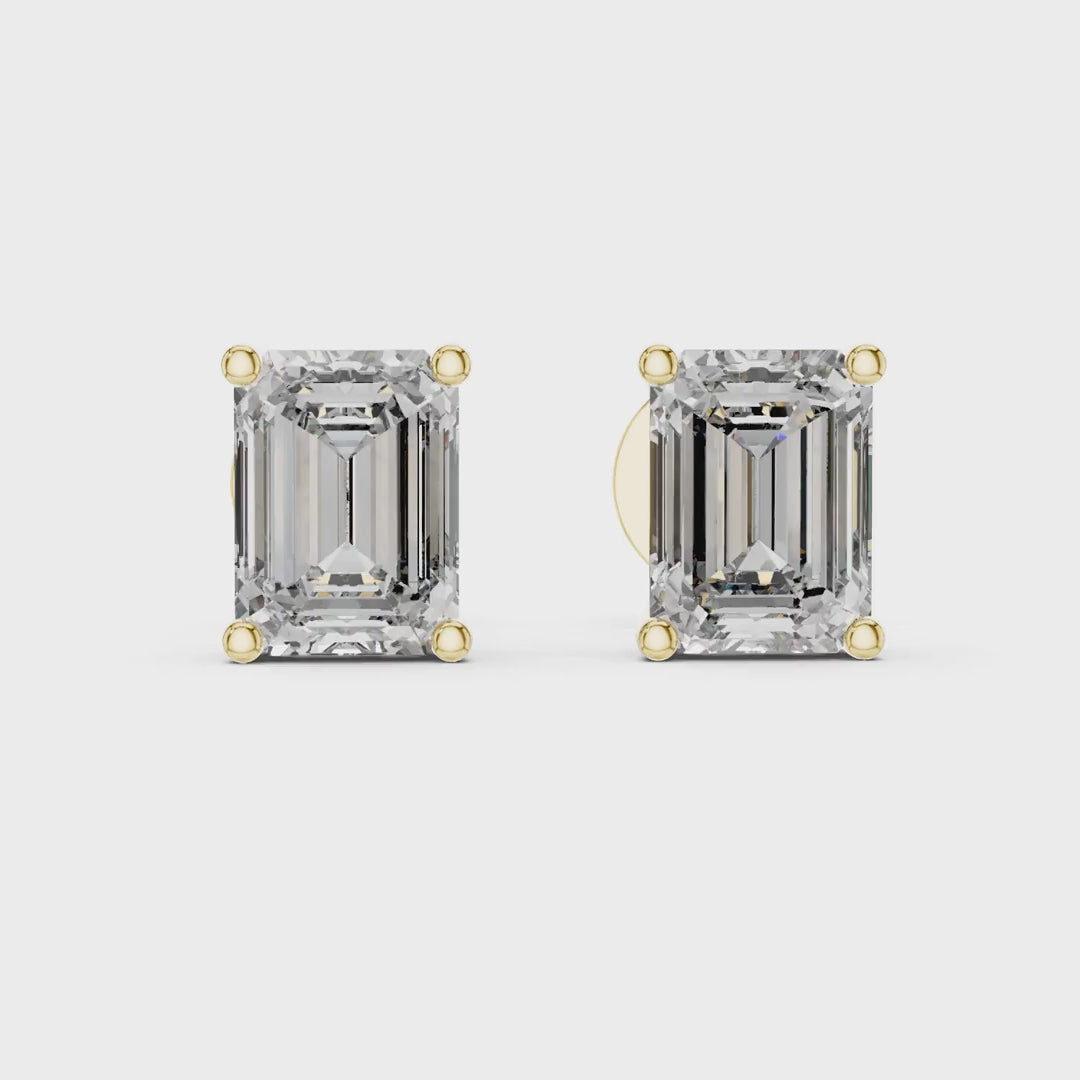 MJER06 - Emerald Cut Solitaire Stud Earrings