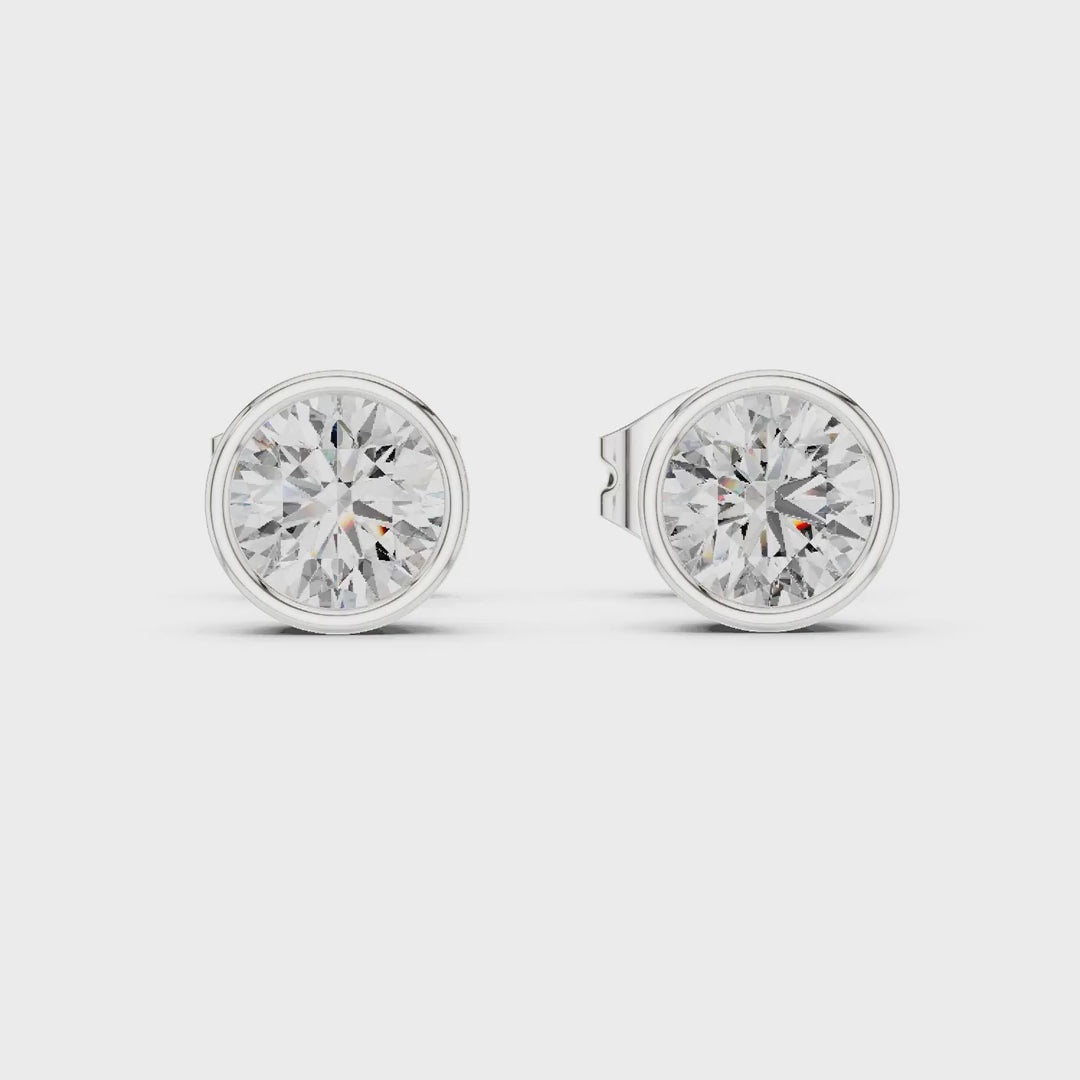 MJER81 - Modern Bezel-Set Round Brilliant Studs