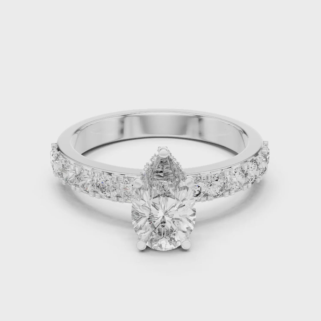MJR018 - Teardrop French Set Accent Statement Ring