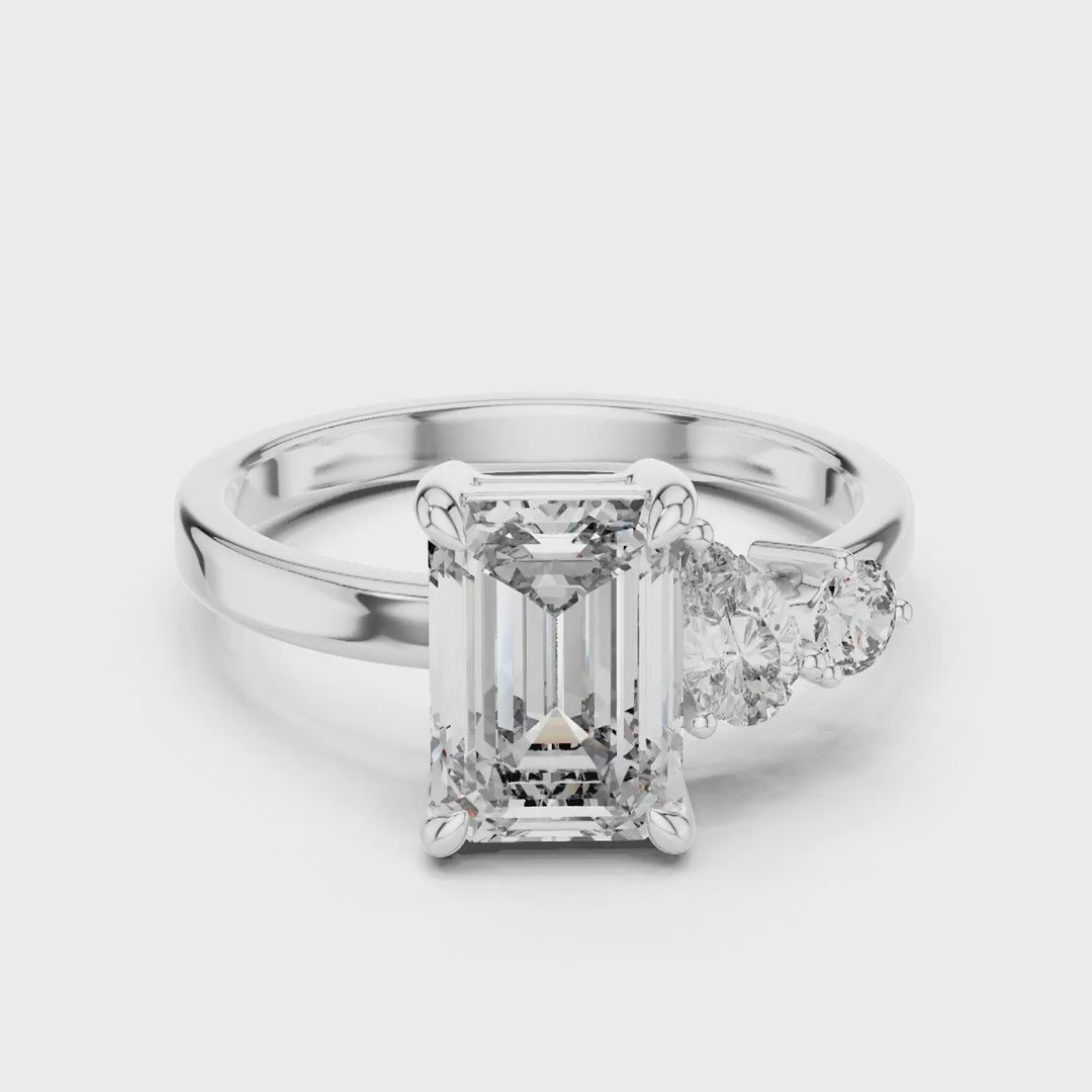 MJR038 - Modern Parallel Facet Cluster Tapered Band Ring