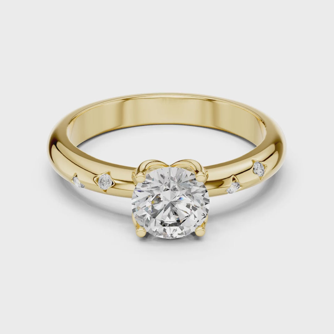 MJR049 - Round Brilliant Starlet Inset Accent Ring