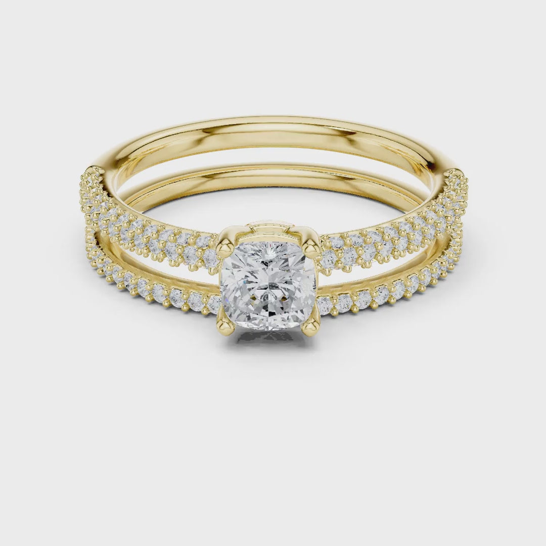 MJTW7 - Shimmering Dual Strand Cushion Accent Bridal Set