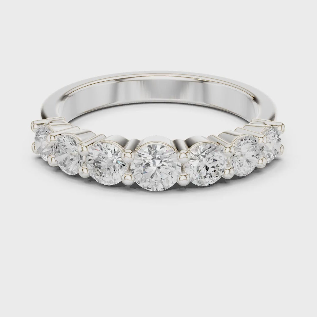 MJET045 - Seven Stone Round Diamond Half Eternity Band