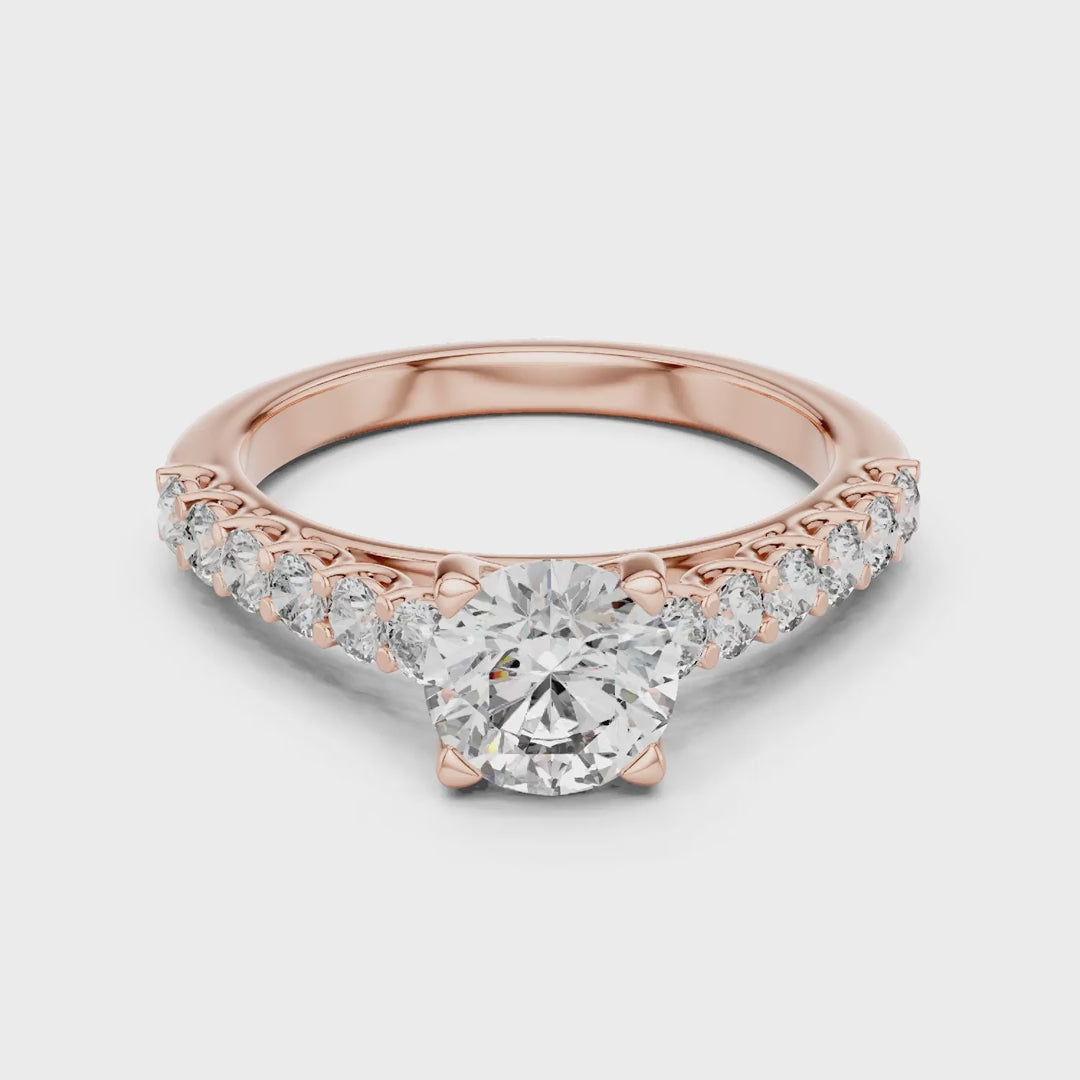 MJR016 - Classic Scalloped Diamond Band Statement Ring