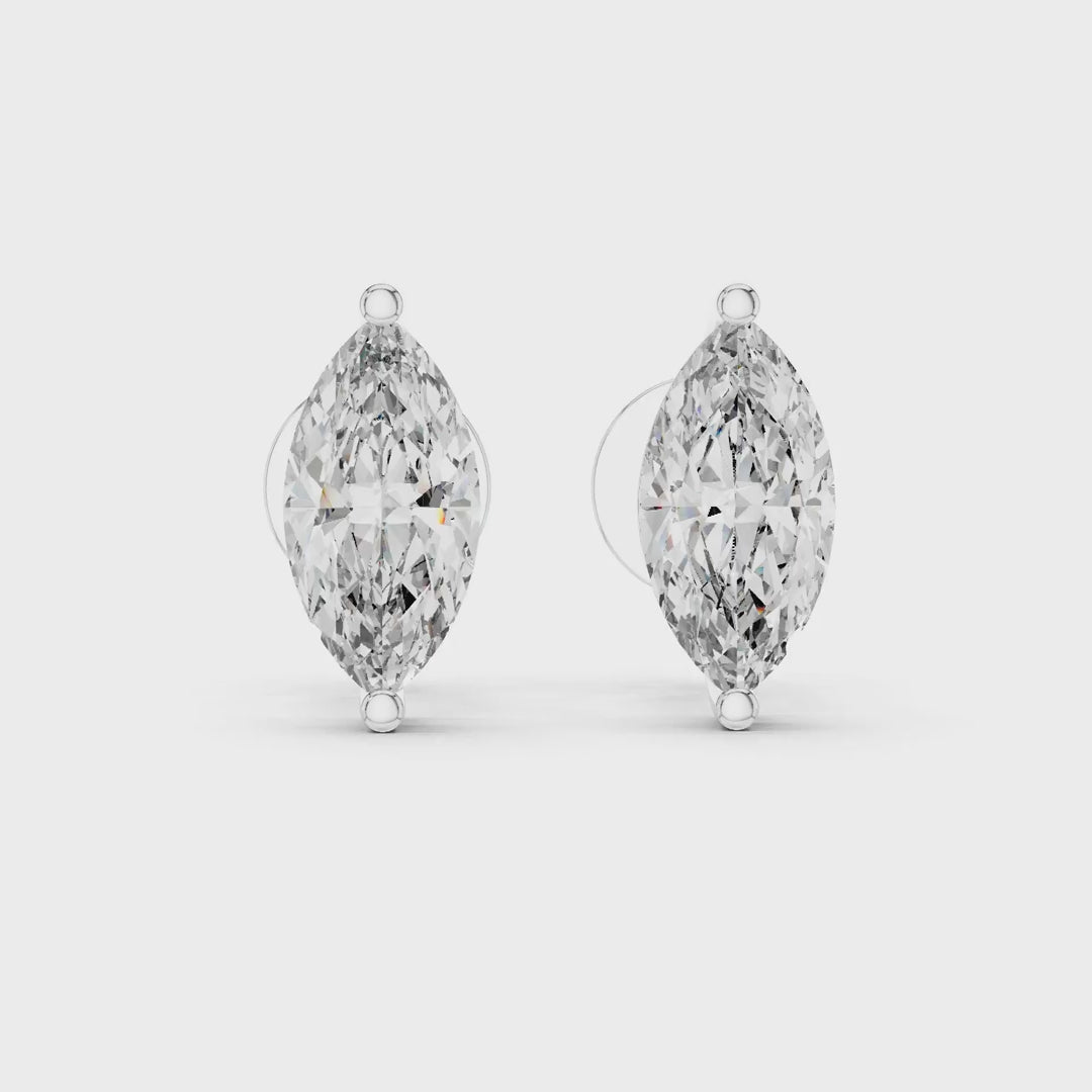 MJER03 - Marquise Cut Solitaire Earring Pair
