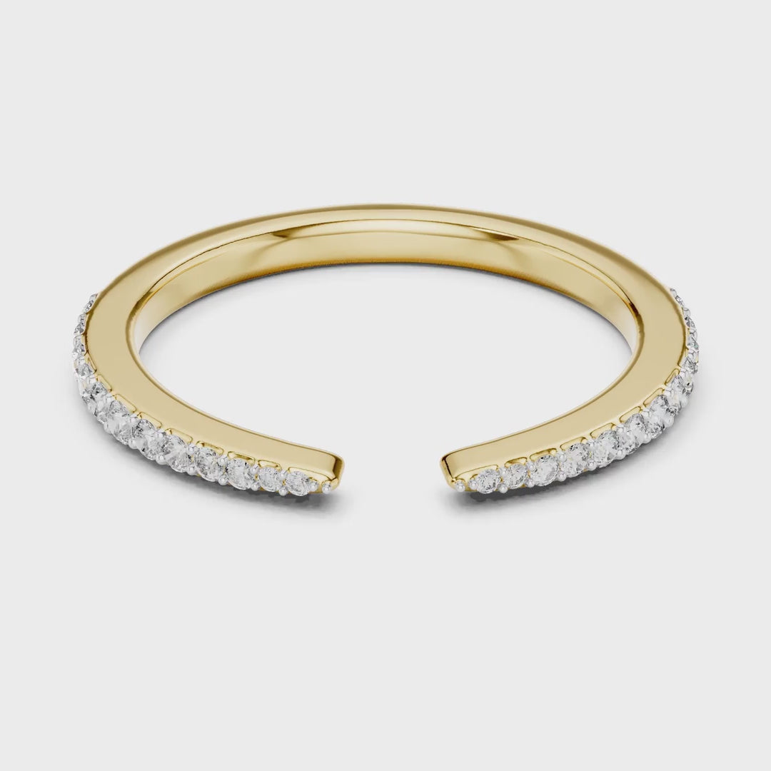 MJR060 - Elegant Slender Half Eternity Floating Pointer Band