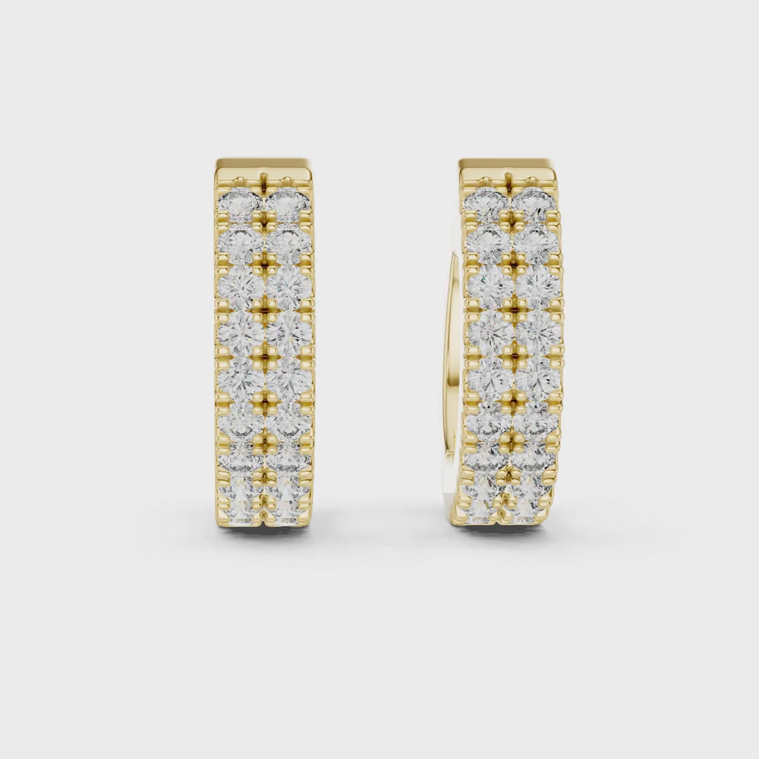 MJER22 - Double Row Pavé Huggie Earrings