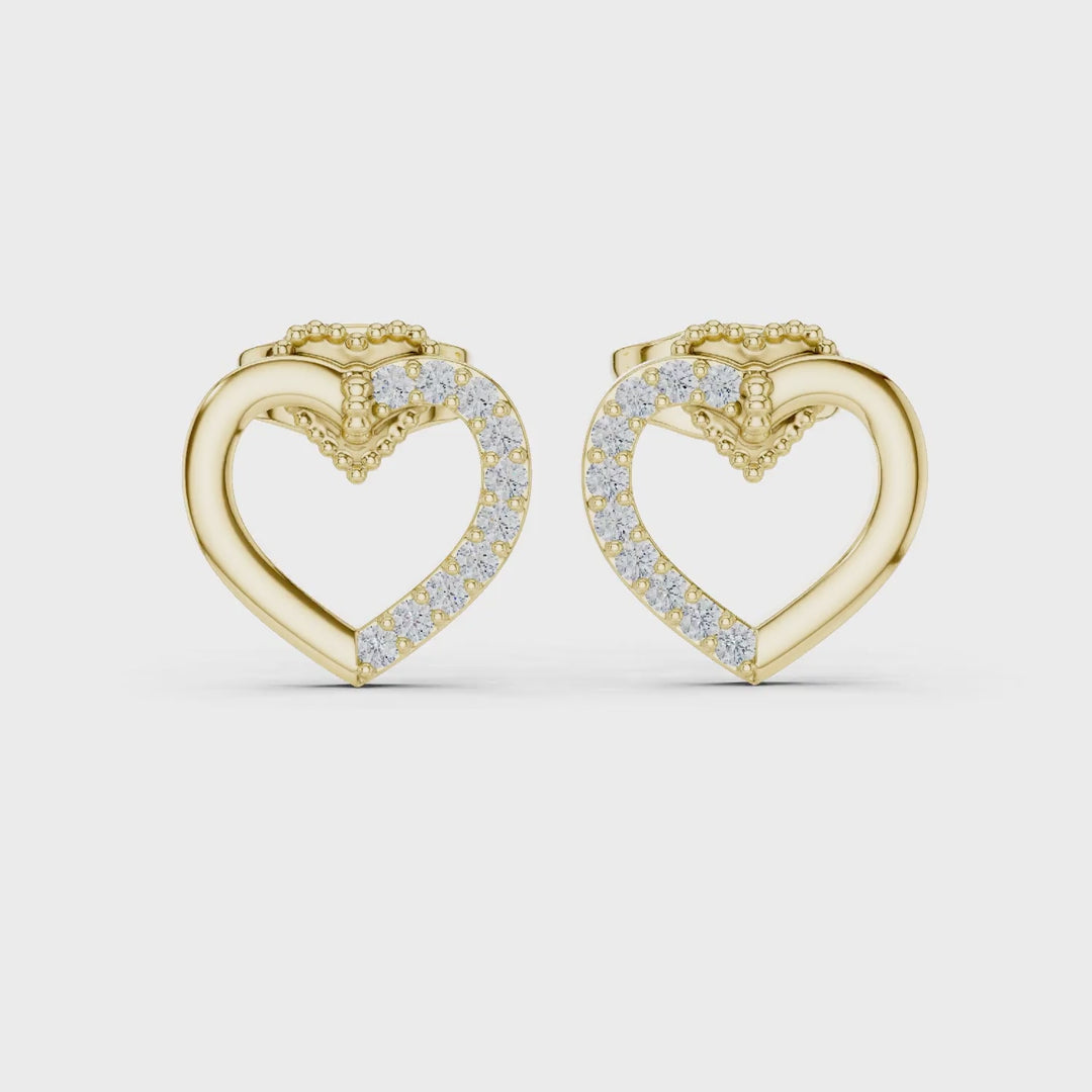 MJER46 - Open Heart Split Pavé Silhouette Studs