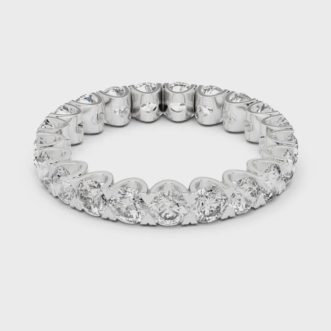 MJET022 - Timeless Round Diamond Imitation Stackable Eternity Band
