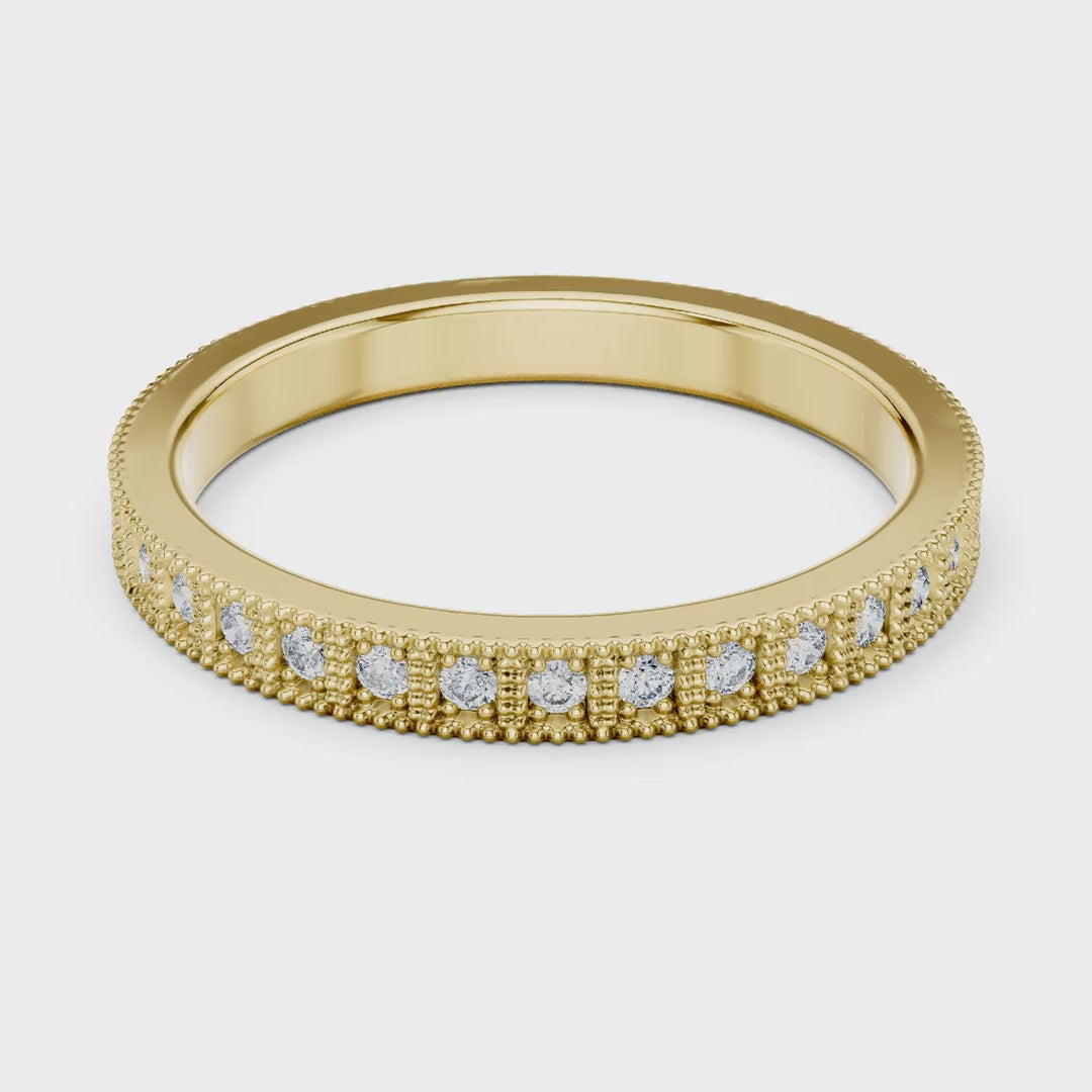 MJET038 - Vintage Milgrain Round Diamond Full Eternity Band