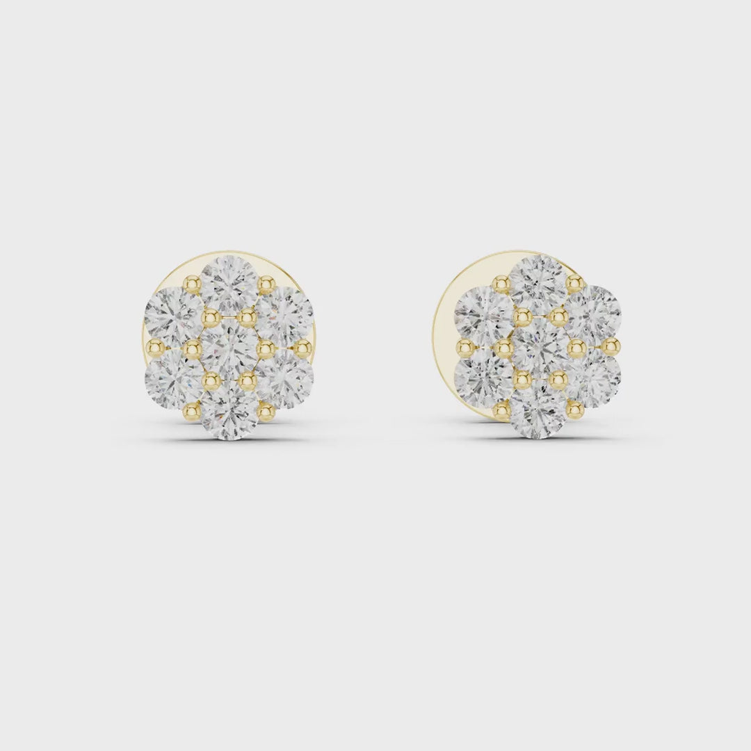 MJER13 - Floral Round Multi Stone Earrings
