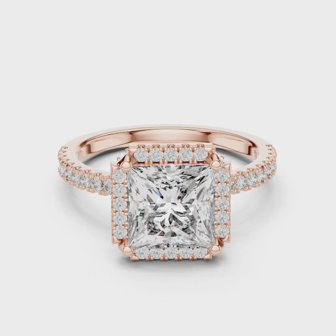 MJR037 - Princess Cut Glitzy Border French Set Ring