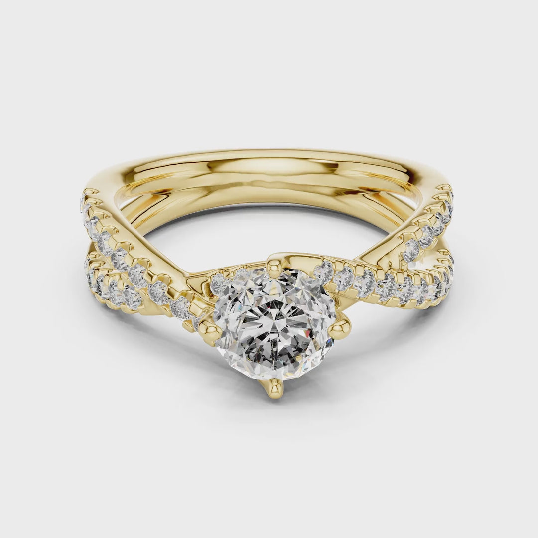 MJR047 - Elegant Intertwined Pavé Ribbon Ring
