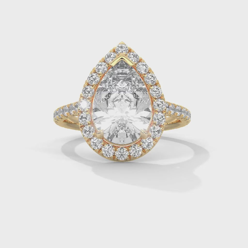 MJBS39 - Brilliant Pear Center Stone Shimmering Border Band