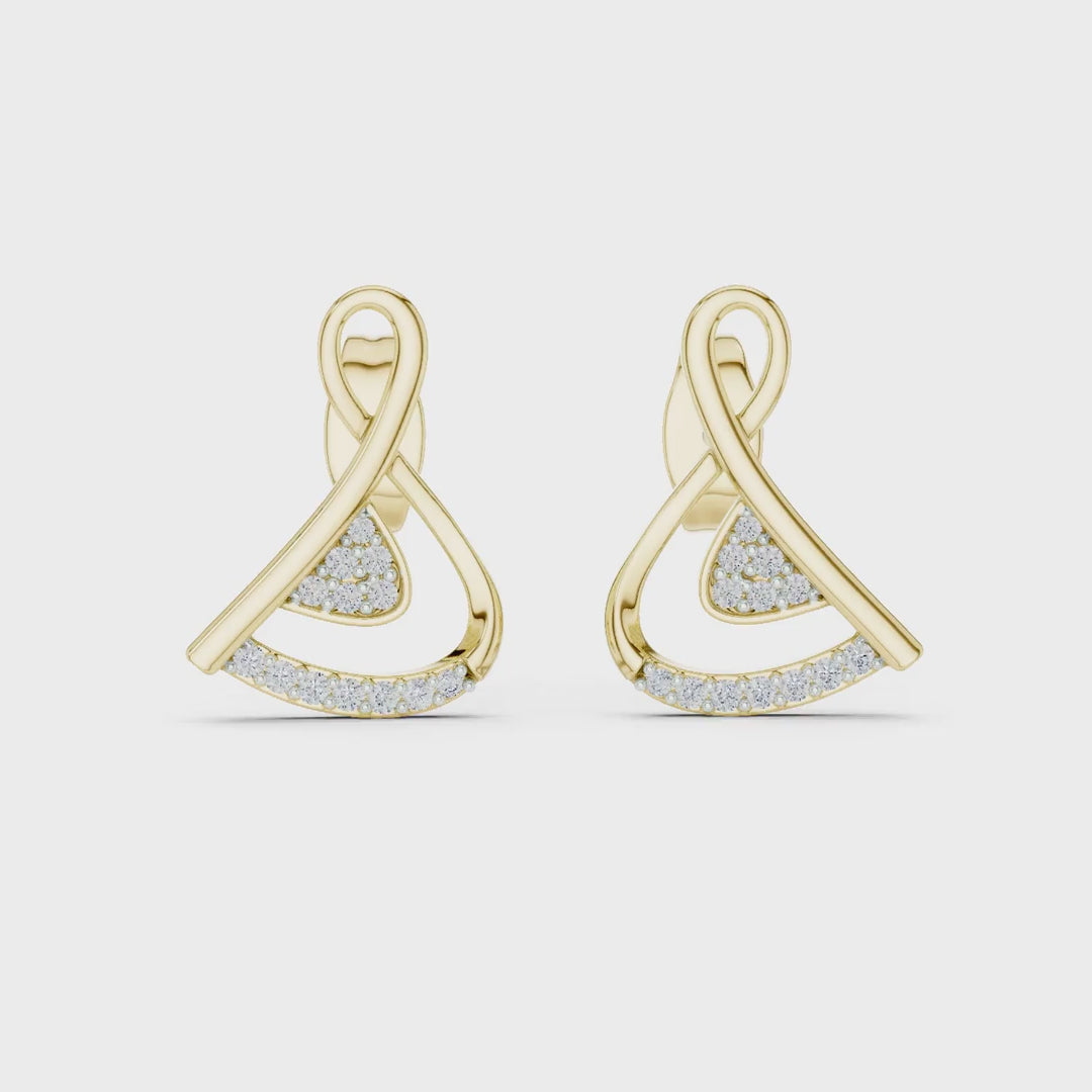 MJER75 - Abstract Ribbon Twist Pavé Studs