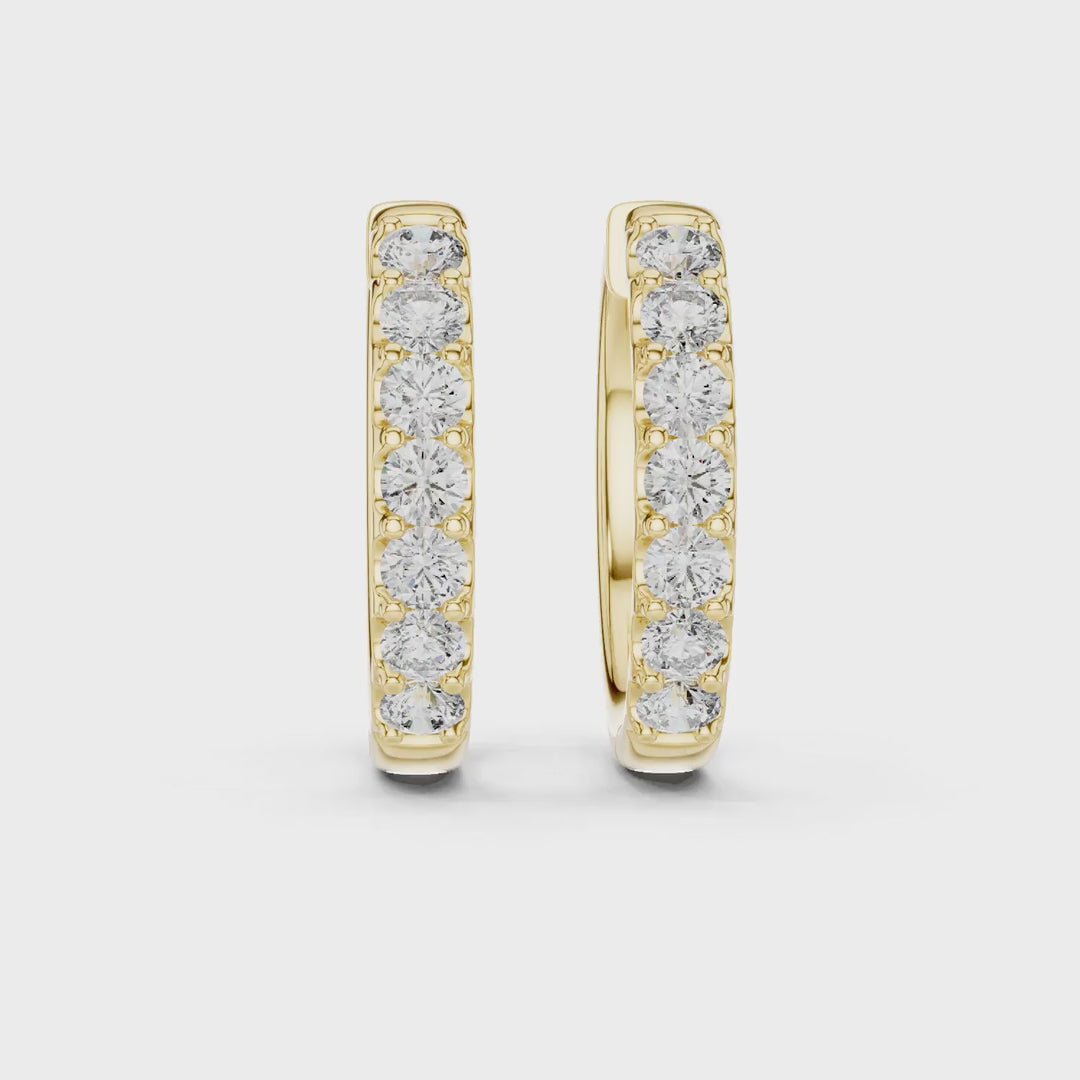 MJER15 - Classic Shared Prong Huggie Hoops