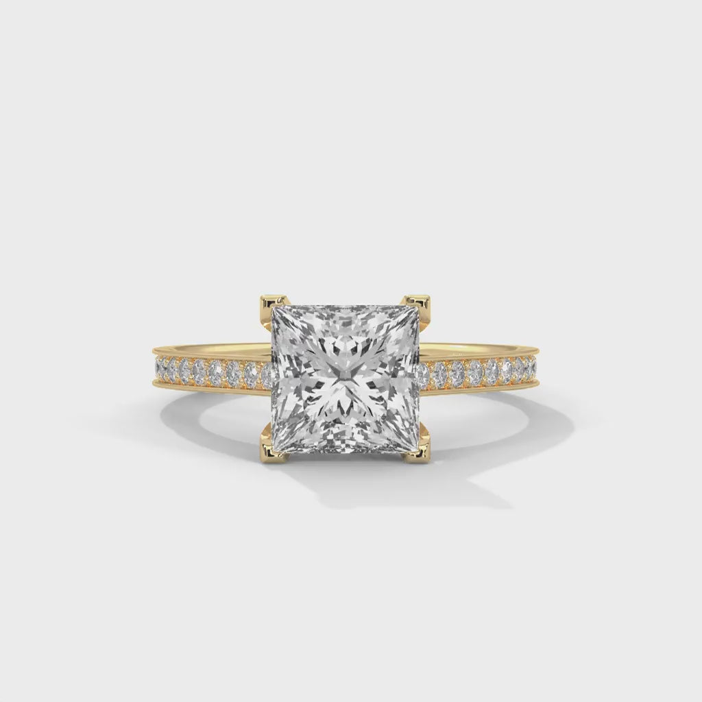 MJBS53 - Classic Silhouette Princess Prong-Set Wedding Band