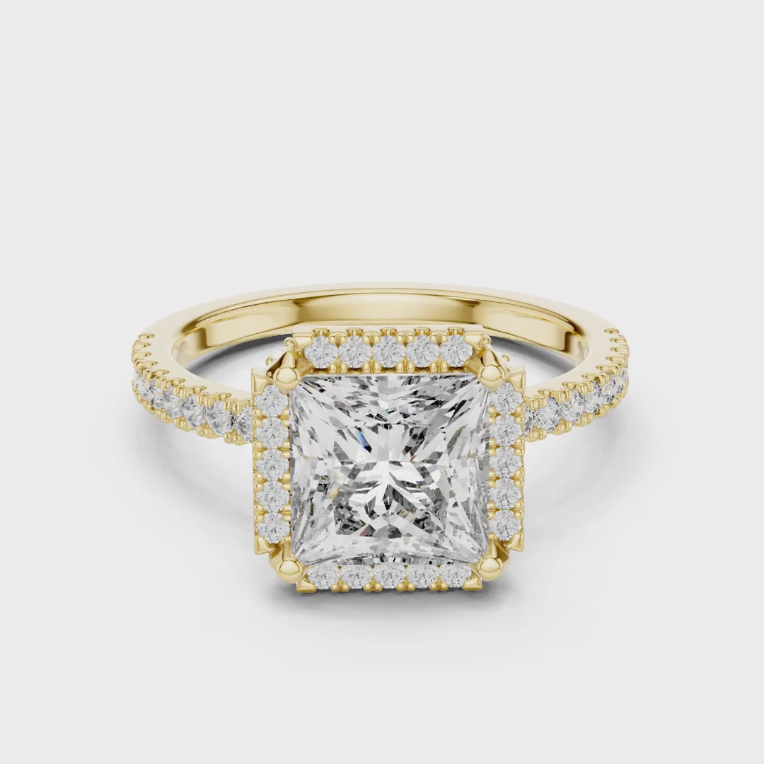 MJR037 - Princess Cut Glitzy Border French Set Ring