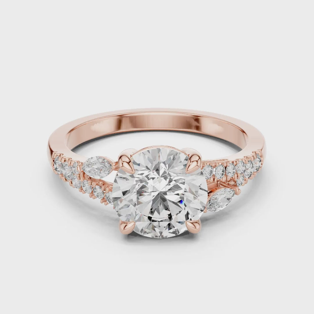 MJR021 - Round Brilliant Intertwining Split Shank Ring