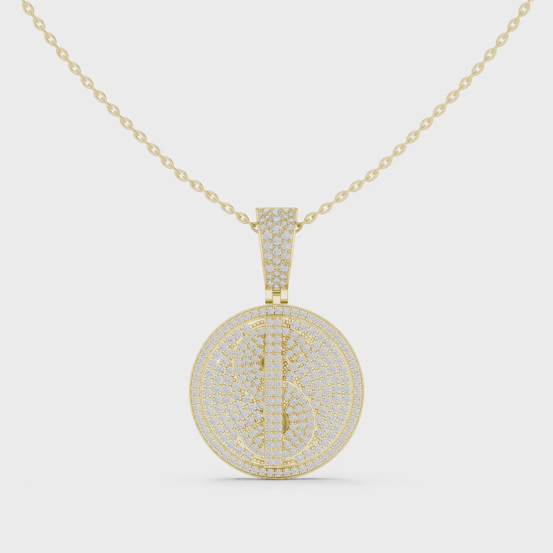 MJP25 - Dollar Sign Iced Medallion Pendant