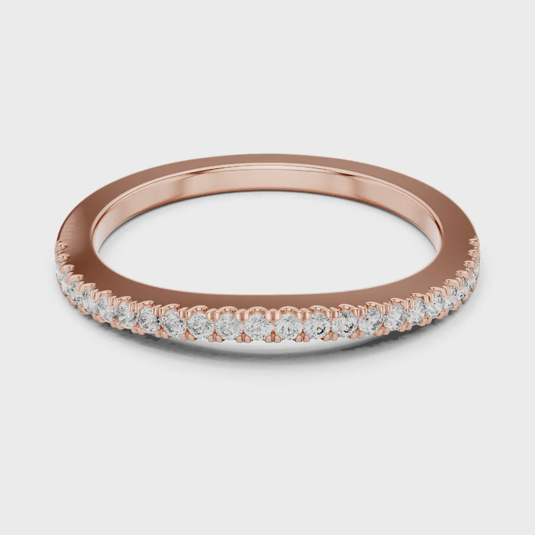 MJR033 - Round Delicate Shimmer Half Eternity Band