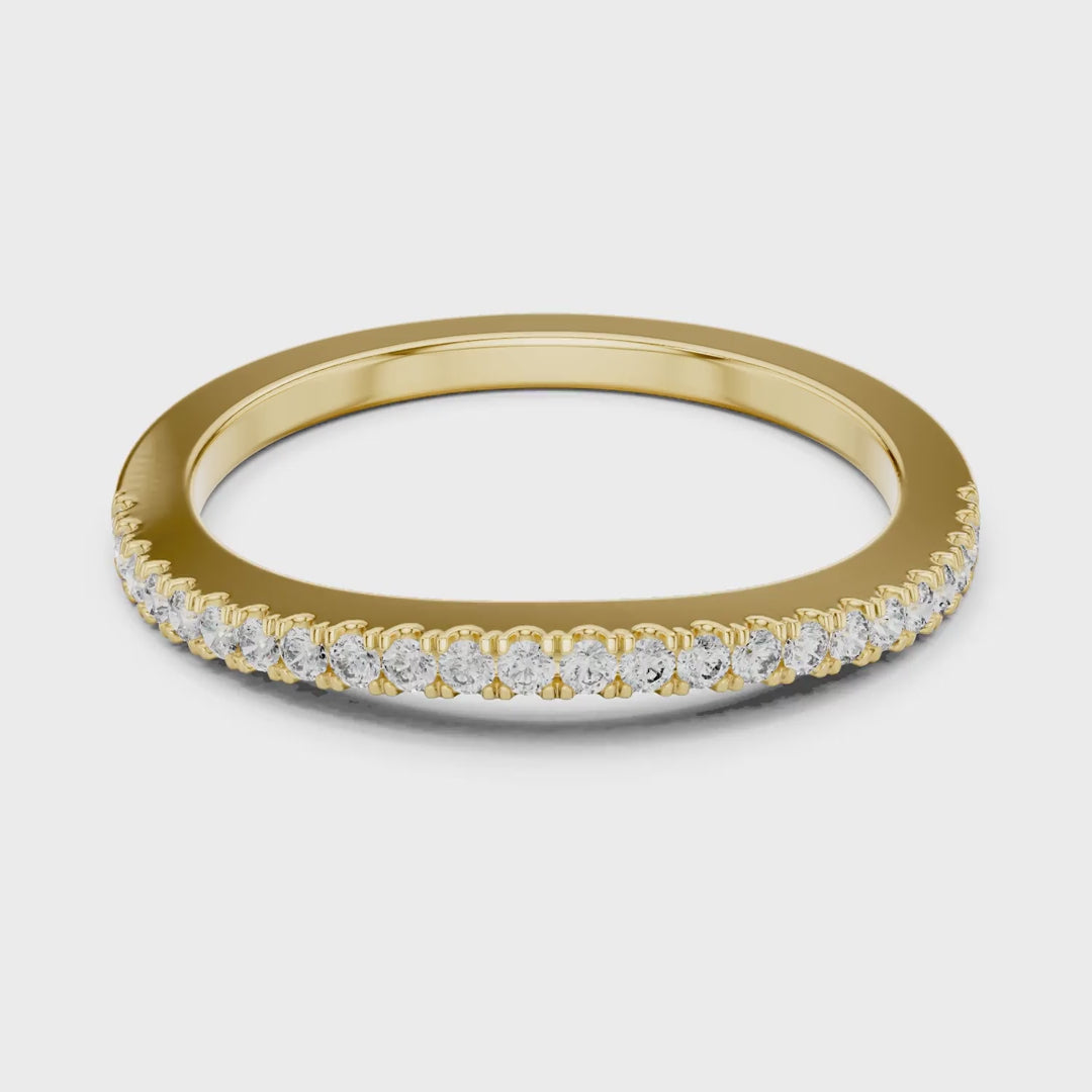MJR033 - Round Delicate Shimmer Half Eternity Band