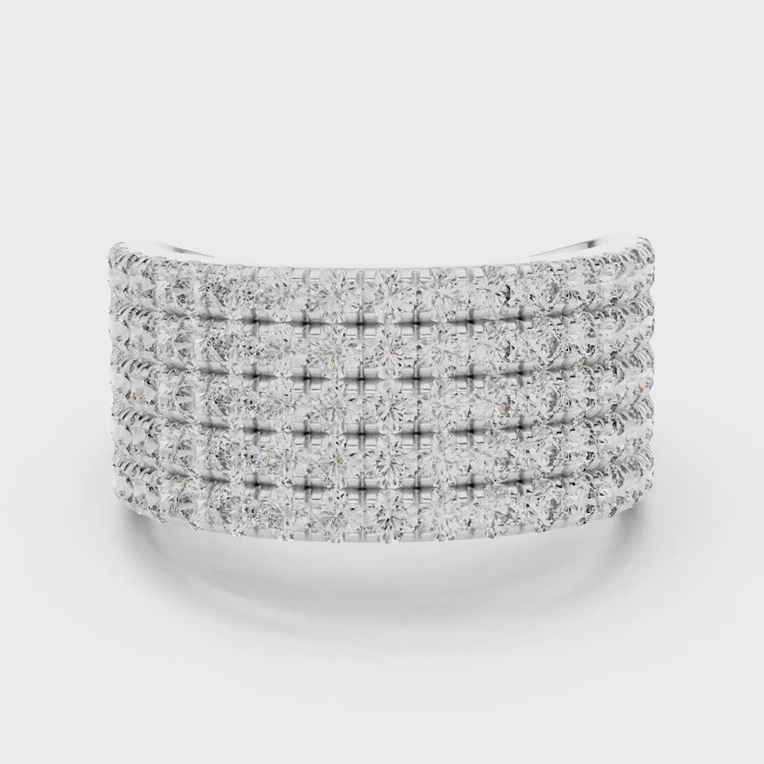 MJR043 - Five Tier Round Shimmering Stack Statement Band
