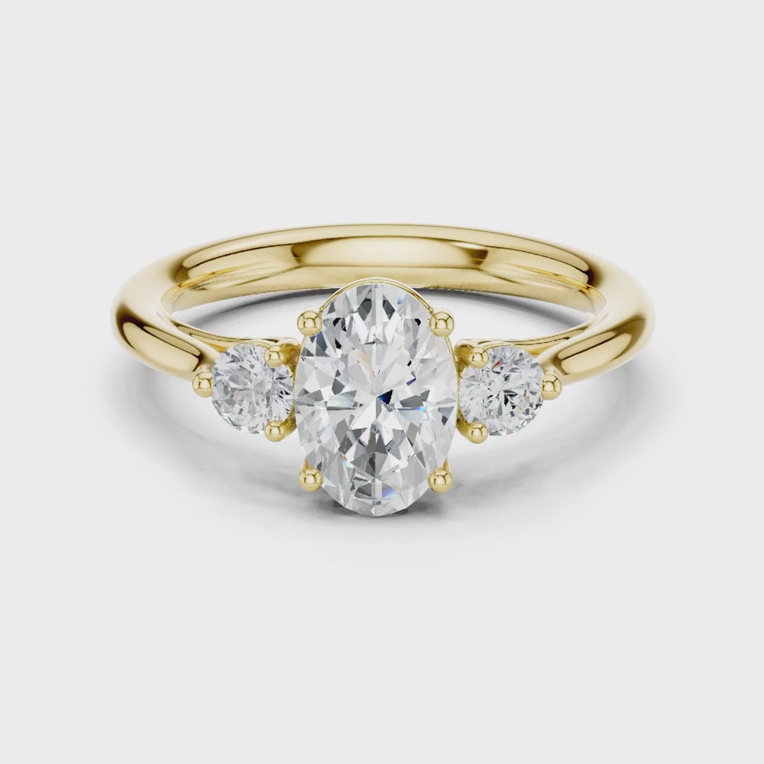 MJR076 - Modern Oval Trio Comfort Fit Ring