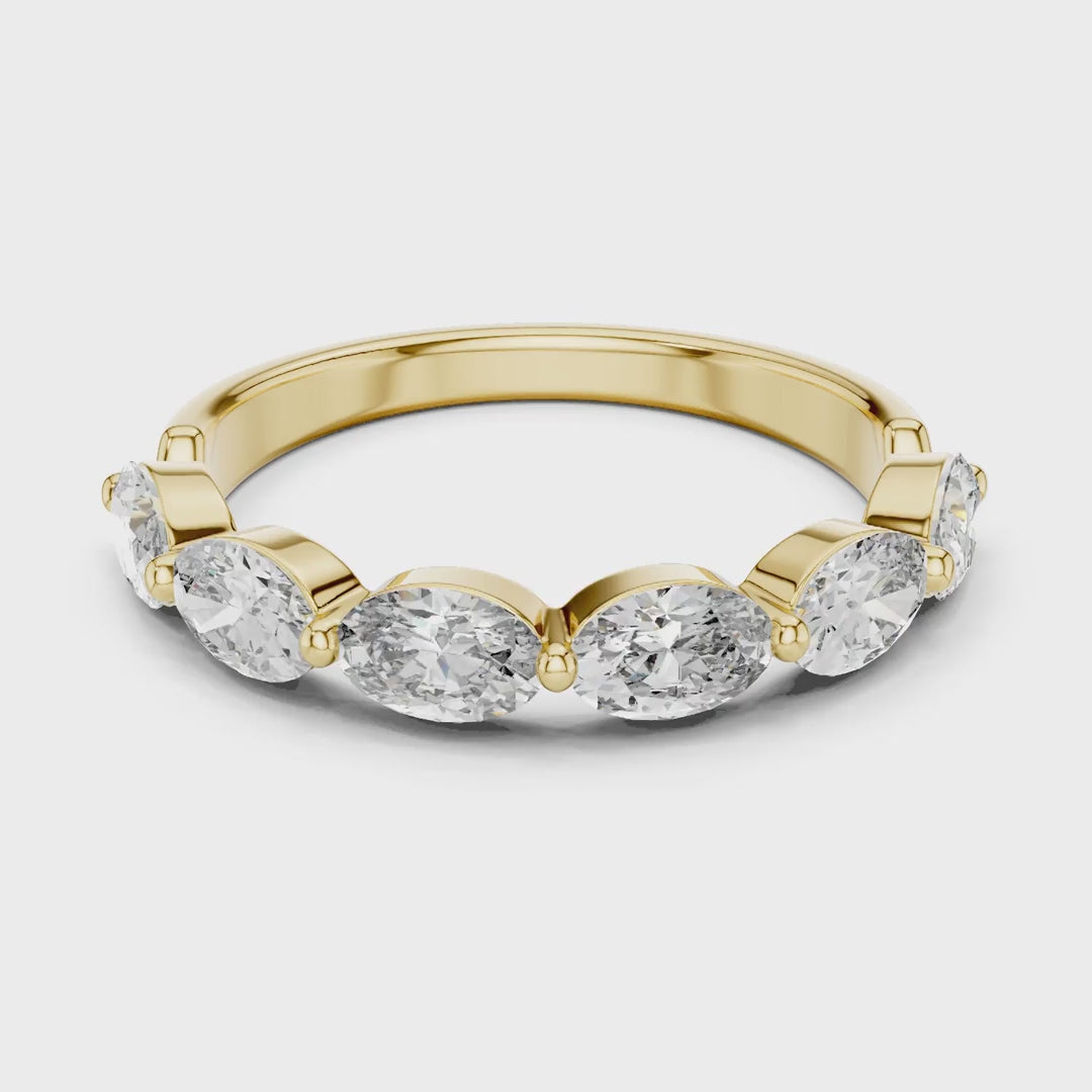 MJET001 - Oval Cut Shared Prong Seven Stone Band