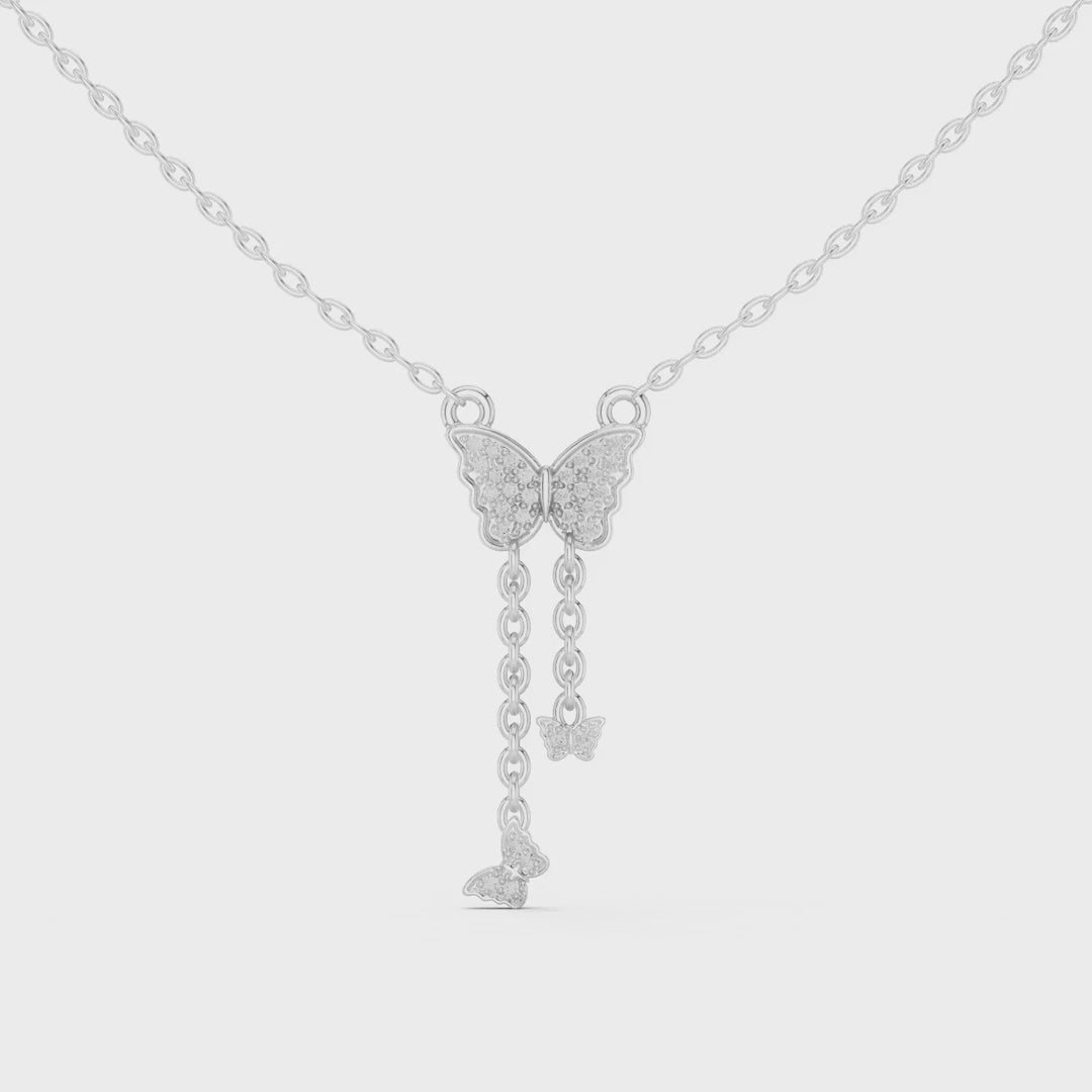MJP32 - Cascading Butterfly Tassel Drop Pendant