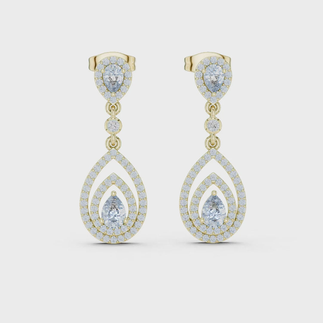 MJER50 - Tiered Openwork Teardrop Drop Earrings