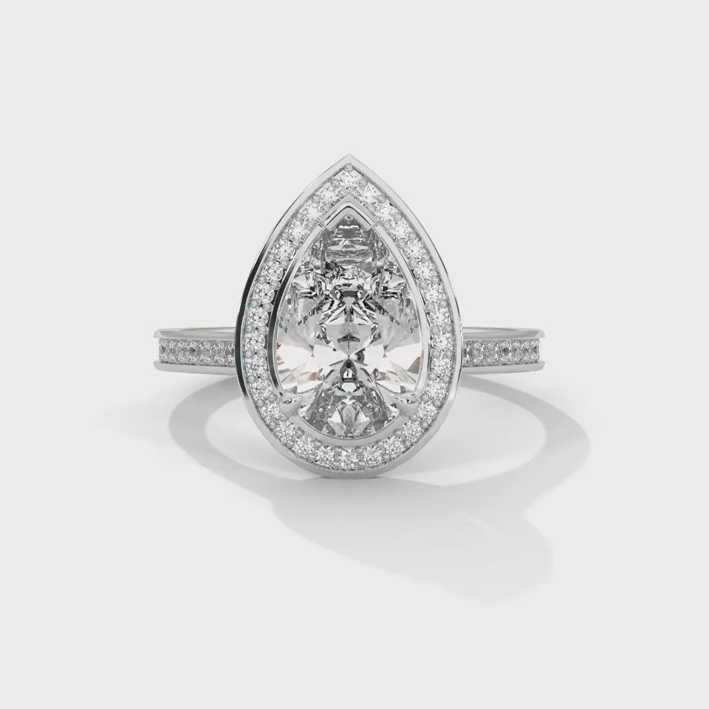 MJBS6 - Multi-Row Teardrop Framing Pave Accent Ring