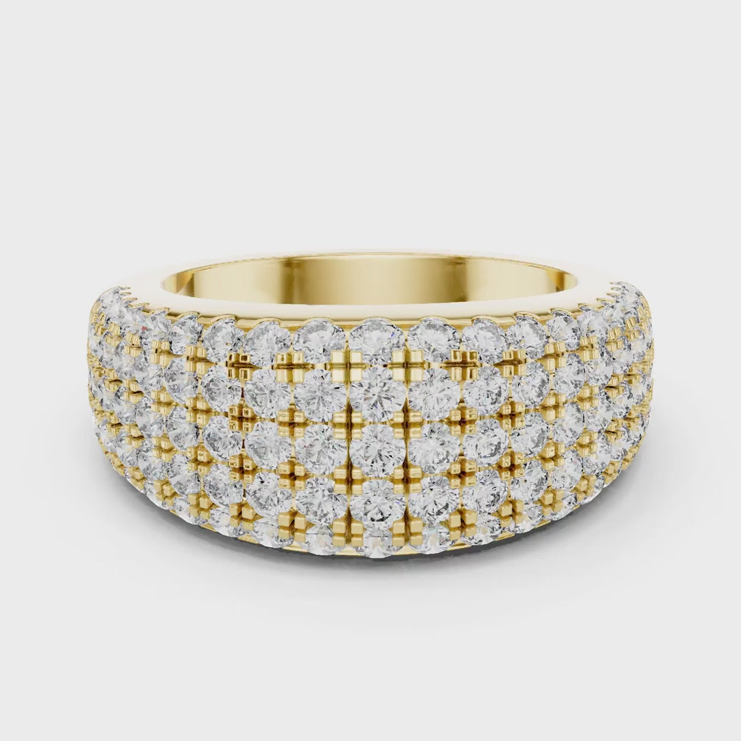MJR042 - Luxurious Pave Lattice Multi Level Ring
