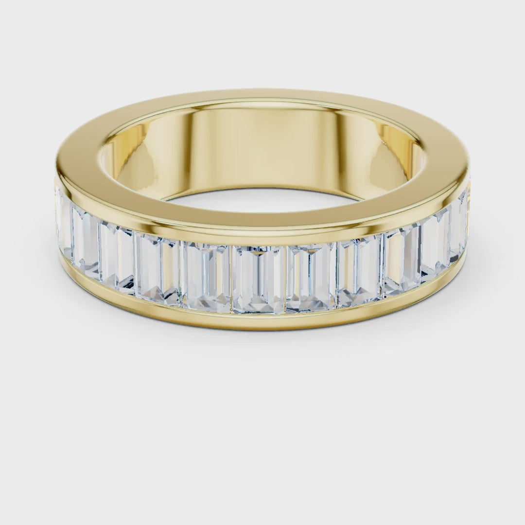 MJET044 - Channel Set Baguette Cut Full Eternity Band