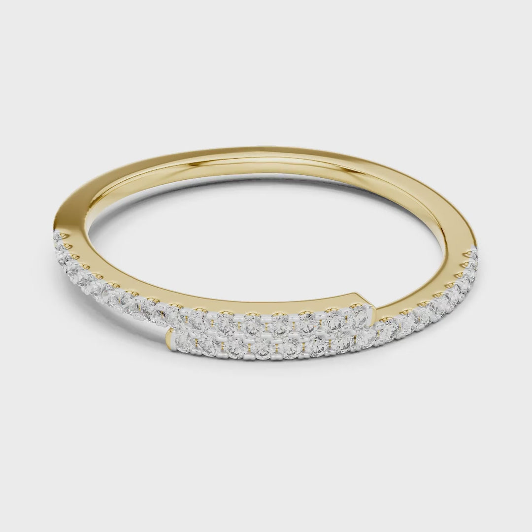MJET009 - Round Brilliant Bypass Pavé Half Eternity Band