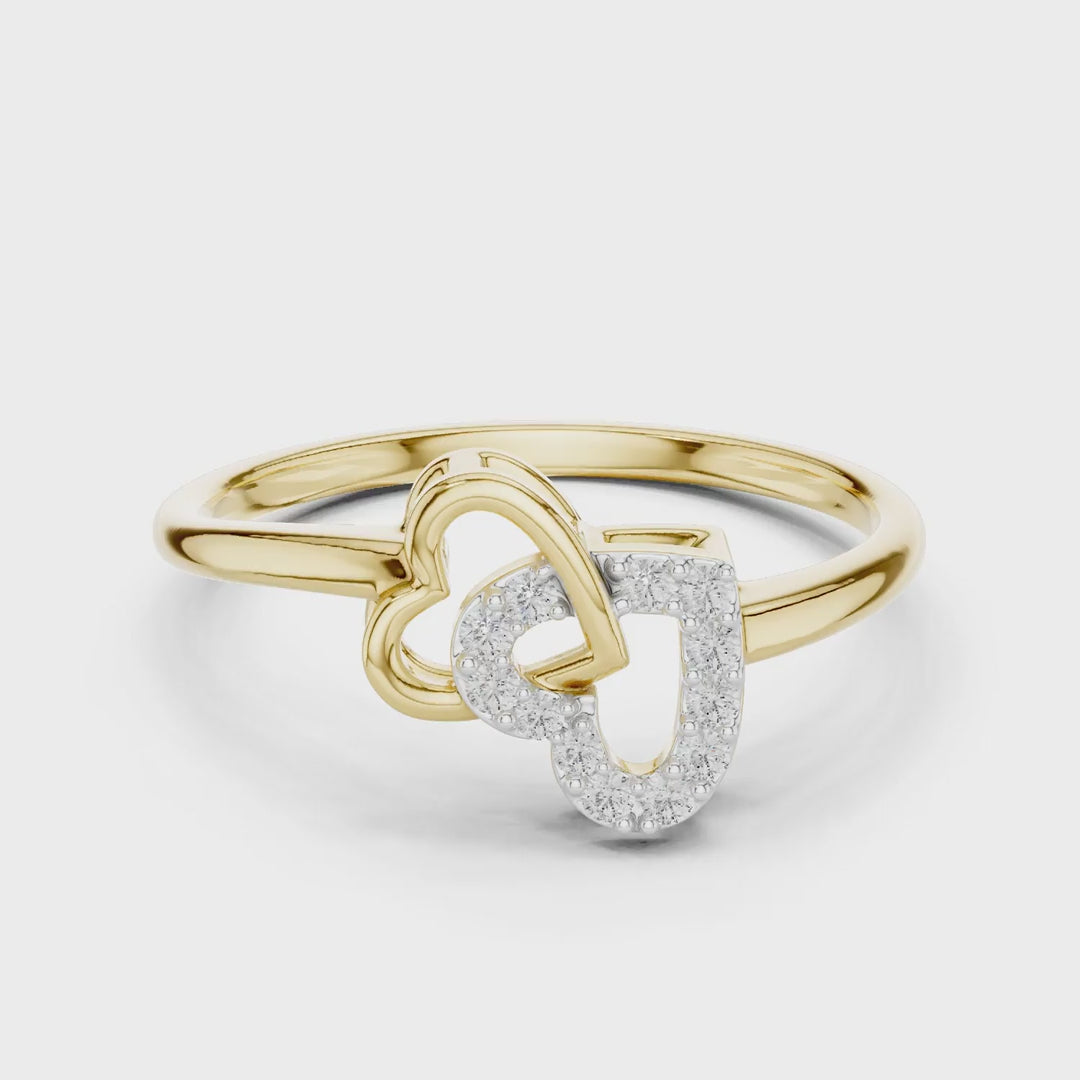 MJR065 - Openwork Interlocking Dual Heart Promise Ring
