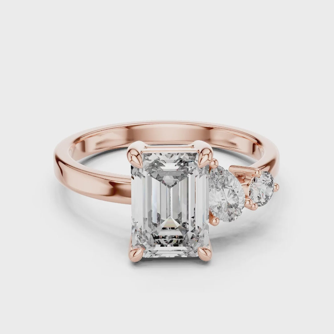 MJR038 - Modern Parallel Facet Cluster Tapered Band Ring