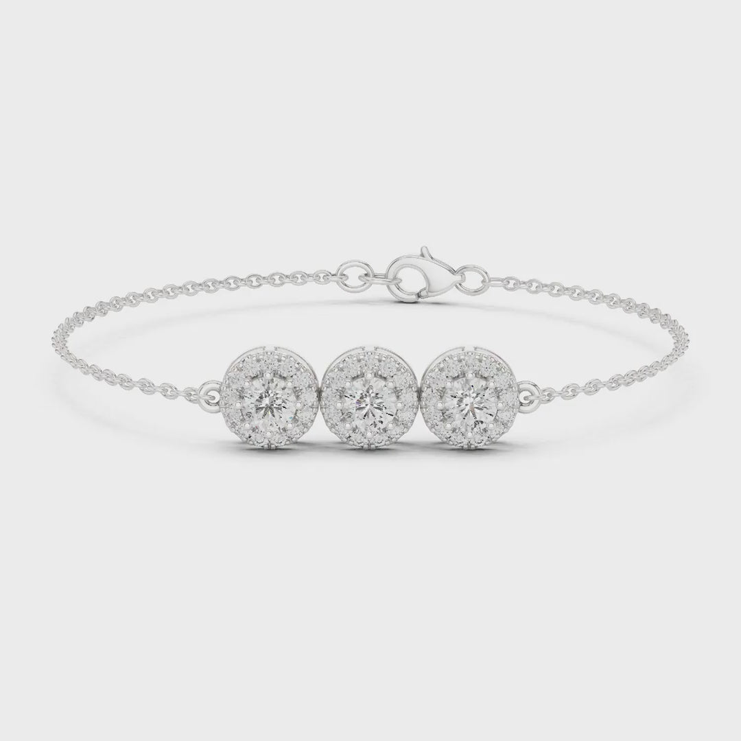 MJBR21 - Trio Medallion Halo Fine Chain Armlet