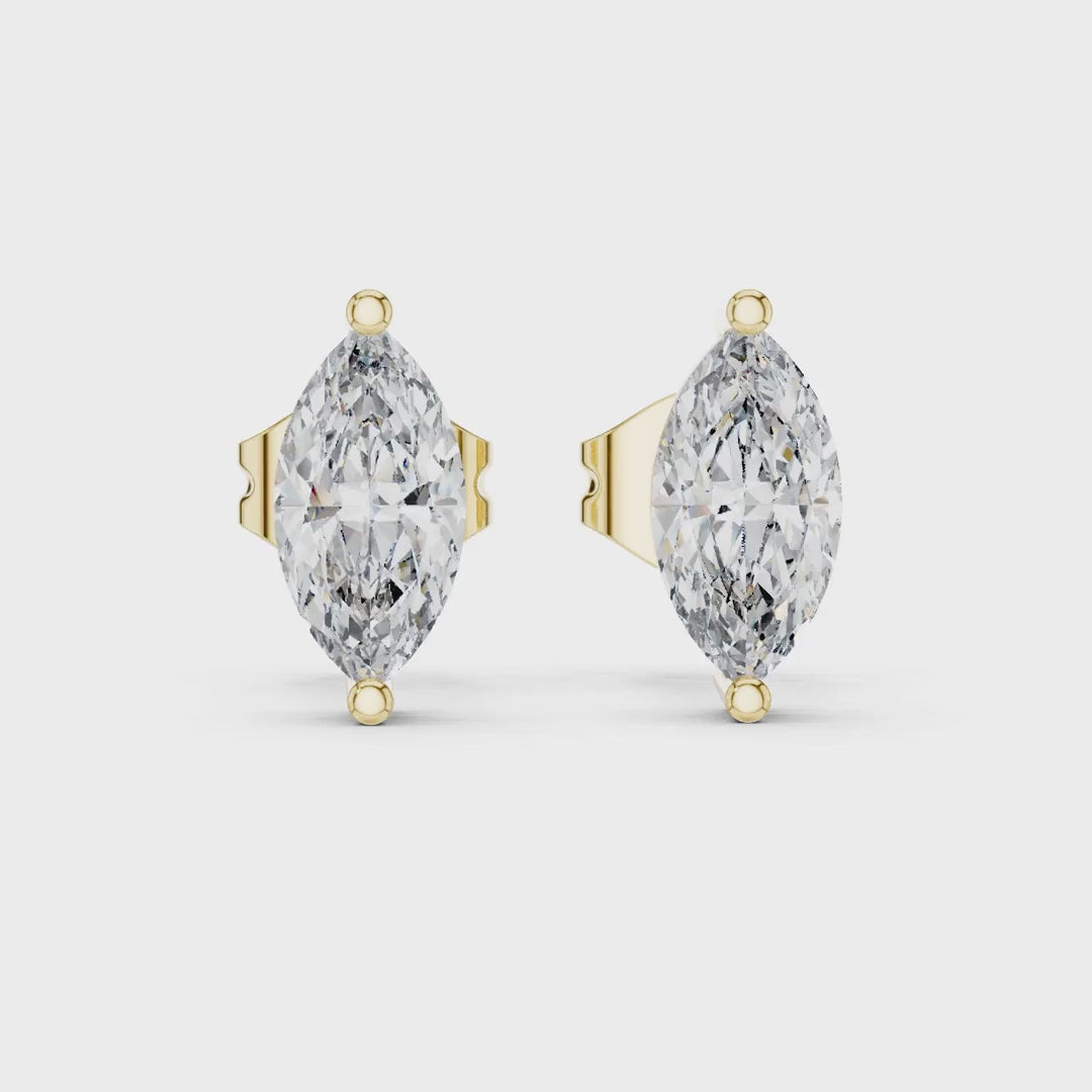 MJER58 - Marquise Cut Two-Prong Solitaire Studs