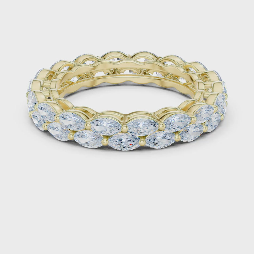 MJET039 - Marquise Cut Double Row Full Eternity Band