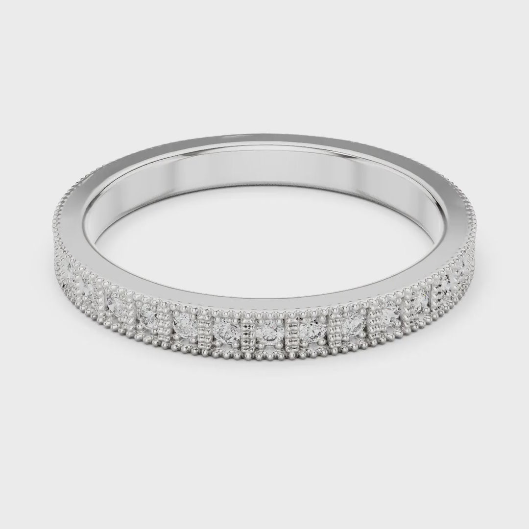MJET038 - Vintage Milgrain Round Diamond Full Eternity Band