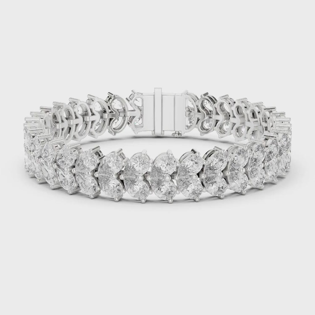 MJBR22 - Angled Oval Cluster Statement Armlet