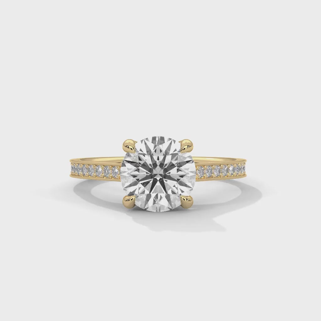 MJBS54 - Vintage-Inspired Micro-Pavé Shank Round Cut Piece